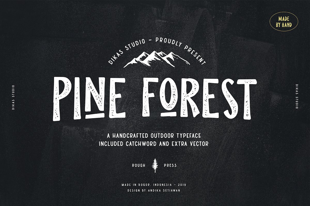 Przykład czcionki Pine Forest Press